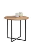 Couchtisch - Ø/H ca. 60x56 cm, Wildeiche massiv geölt, Schwarz