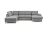 Wohnlandschaft - Ecke links mit 2-Sitzer und Longchair rechts, Stoff, Grau