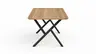Esstisch Belfast - LB ca. 200x100 cm, Eiche massiv, X-Gestell asymmetrisch