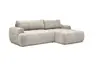 Ecksofa - 2-Sitzer mit Longchair rechts, Stoff, Beige