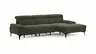 Ecksofa Felipa - 2,5-Sitzer mit Longchair rechts inkl. Armlehne verstellbar und Rückenlehne/Sitztiefe verstellbar (motorisch), Stoff, Dunkelgrün