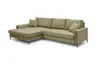 Ecksofa - Longchair links mit 3-Sitzer, Stoff, Olive
