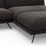 Ecksofa Valdemoro - 2,5-Sitzer mit Longchair rechts inkl. Rückenlehne verstellbar, Stoff, Anthrazit