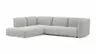 Ecksofa Motone - Ecke links mit 2,5-Sitzer, Stoff, Hellgrau