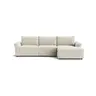 Ecksofa Almeria - 2-Sitzer mit Longchair rechts inkl. 1 Relaxfunktion motorisch, Stoff, Offwhite