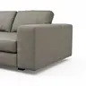 Ecksofa Aprino 1 - Longchair links mit 2,5-Sitzer, Leder, Grau