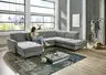 Wohnlandschaft - Longchair links mit 2,5-Sitzer und Ecke rechts, Sitztiefe verstellbar, Stoff, Grau