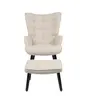 Sessel mit Hocker - Stoff, Beige