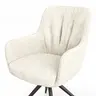 Armlehnstuhl Mis Legere - Boucle, Creme, Stativ, Anthrazit