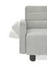 Faltsofa Easy - 2-Sitzer, ca. 140 cm inkl. Schlaffunktion/Topper/Armteil verstellbar, Stoff, Grau