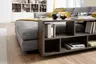 Ecksofa Aprino 1 - 2,5-Sitzer mit Longchair rechts, Leder, Grau