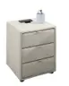 Nachttisch- Inkl. Ladeport, Stoff, Beige