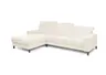 Ecksofa - CALM FLEX 2.0, Longchair links mit 3-Sitzer, Kopfteil verstellbar, Stoff, Weiß