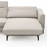 Ecksofa Rafaela 2.0 - 2,5-Sitzer mit Longchair rechts inkl. Sitzvorzug, Kopteilverstellung motorisch und Relaxfunktion motorisch im Longchair, Stoff, Champagner