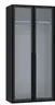 Drehtürenschrank JOIN IT- B ca. 101 cm,  Schwarz, Glas, Grau