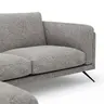 Ecksofa Valdemoro - Longchair mit 2,5-Sitzer rechts inkl. Rückenlehne verstellbar, Stoff, Grau