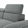 Ecksofa Felipa - Longchair links mit 2,5-Sitzer inkl. Kopfteil verstellbar, Stoff, Grau