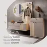 Garderobe - mit Beleuchtung, Riva Eiche Nachbildung, Basalt