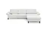 Ecksofa CALM PREMIUM 2.0 - 3-Sitzer mit Longchair rechts, Relaxfunktion motorisch, Armlehne verstellbar, Stoff, Hellgrau