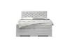 Boxspringbett SANDRIN E- Liegefläche ca. 200x200 cm, Stoff, Hellgrau, inkl. Stauraum