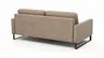 Sofa Enna - 3,5-Sitzer, Armlehne A, Leder, Taupe, Kufe, Schwarz