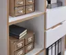Büroregal - B ca. 75 cm, Weiß, Artisan Eiche Nachbildung
