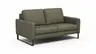 Sofa Enna - 2,5-Sitzer, Armlehne A, Leder, Olive, Kufe, Schwarz