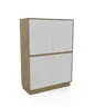 Highboard- Eiche Dekor, Weiß 
