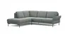 Ecksofa Rockport A - Ecke links mit 2,5-Sitzer rechts, inkl. Sitzauszug (motorisch) und Armlehne klappbar, Stoff, Eisblau