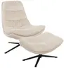 Relaxsessel mit Hocker - drehbar, Cord, Beige