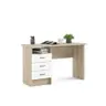 Schreibtisch - LB ca. 120x48 cm, Eiche Struktur Nachbildung, Weiß