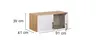 Aufsatzschrank RHONDA- B ca. 91 cm, Eiche Dekor, Weiß, Hochglanz