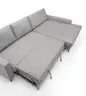 Ecksofa - 3-Sitzer mit Longchair rechts, Schlaffunktion, Stoff, Eisengrau