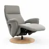 Sessel Tulsa Relax - Größe M, inkl. Kopf-/Fußteil/Rückenlehne verstellbar, Leder, Graubeige