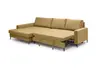 Ecksofa - Longchair links mit 3-Sitzer, Schlaffunktion, Stoff, Senfgelb