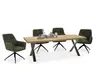 Esstisch - LB ca. 240x100 cm, Eiche massiv geölt, Baumkante, Schwarz