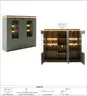 Highboard - mit Beleuchtung, B ca. 138 cm, Salbeigrün, Eiche Evoke Nachbildung