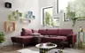 Ecksofa COOL - Ecke links mit 2,5-Sitzer, Querschläfer, Stoff, Burgund