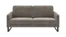 Sofa Enna - 3-Sitzer, Armlehne A, Stoff, Graubraun, Kufe, Schwarz