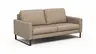 Sofa Enna - 3-Sitzer, Armlehne A, Leder, Taupe, Kufe, Schwarz