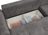 Ecksofa - Longchair links mit 2-Sitzer, Stoff, Steingrau