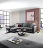 Ecksofa - Longchair links mit 3-Sitzer, Schlaffunktion, Stoff, Anthrazit