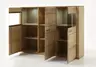 Highboard - mit Beleuchtung, Eiche teilmassiv