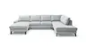 Wohnlandschaft CALM - Longchair links, 2-Sitzer, inkl. Schlaffunktion, Ecke rechts, Microfaser, Hellblau