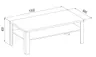 Couchtisch - LB ca. 120x60 cm, Eiche Nachbildung, Eiche dunkel Nachbildung