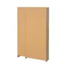 Schuhschrank - B ca. 99 cm, Eiche Struktur Nachbildung, Weiß Hochglanz
