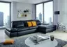 Sofa - 2-Sitzer mit Longchair rechts, inkl. Schwenkrückenfunktion, Leder, Schwarz