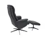 TV-Sessel MENNIS mit Hocker - drehbar, Relaxfunktion, Kopfteilverstellung, Leder, Schwarz