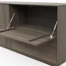 Sideboard Saratoga - mit Klapptüren, Buche massiv, silbergrau geölt