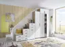 Aufsatzschrank RHONDA- B ca. 91 cm, Eiche Dekor, Weiß, Hochglanz